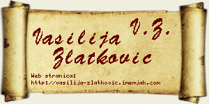Vasilija Zlatković vizit kartica